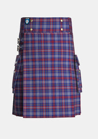 Utility_Parker_Tartan_6445_kilt_front_image_with_pleated_design_and_adjustable_buckles_for_men