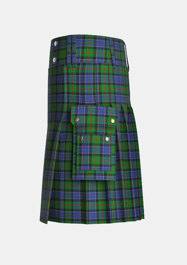 Utility_Paterson_tartan_4174_kilt_left_image_with_pleated_design_and_adjustable_buckles_for_men