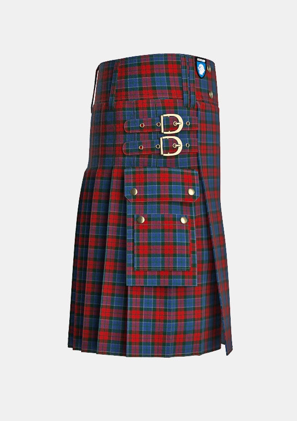 Utility_Patterson_John_tartan_2191_kilt_right_image_with_pleated_design_and_adjustable_buckles_for_men