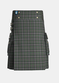 Utility_Patterson_Robert_Family_Tartan_14997_kilt_front_image_with_pleated_design_and_adjustable_buckles_for_men