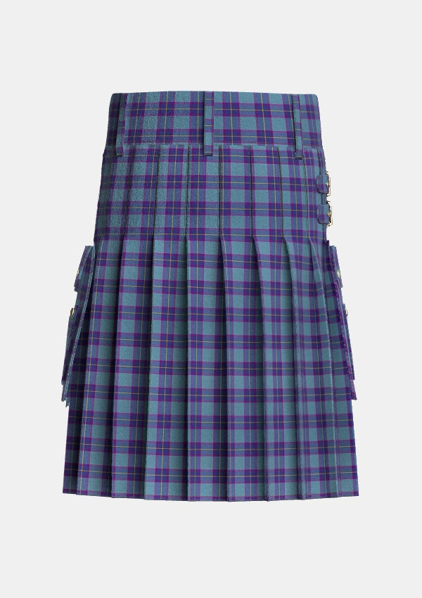 Utility_Peacock_Samantha_Tartan_2655_kilt_back_image_with_pleated_design_and_adjustable_buckles_for_men