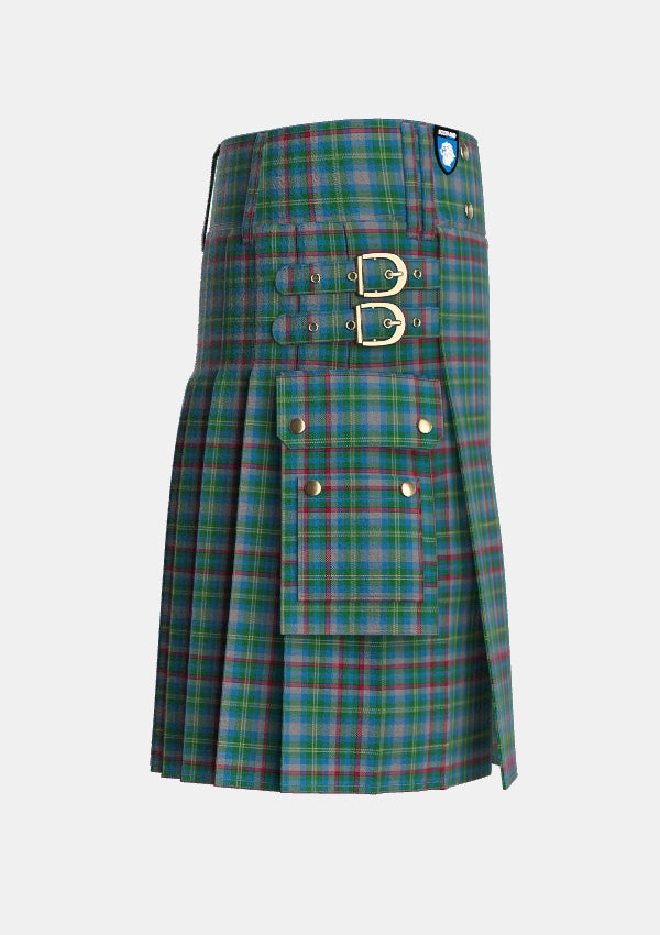 Utility_Penman_Tartan_166_kilt_right_image_with_pleated_design_and_adjustable_buckles_for_men
