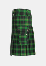Utility_Perry_Hunting_Green_Personal_Tartan_1119_kilt_left_image_with_pleated_design_and_adjustable_buckles_for_men