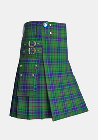 Utility_Peter_Pan_Tartan_5505_kilt_side_image_with_pleated_design_and_adjustable_buckles_for_men