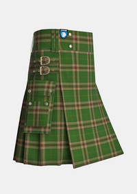 Utility_Pettigrew_J_Family_Tartan_14421_kilt_side_image_with_pleated_design_and_adjustable_buckles_for_men