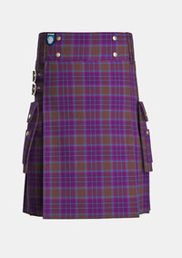 Utility_Phillips_tartan_3914_kilt_front_image_with_pleated_design_and_adjustable_buckles_for_men
