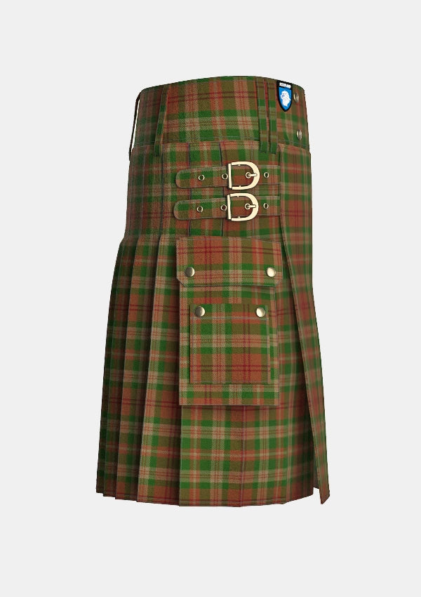 Utility_Pierce_Tartan_4150_kilt_right_image_with_pleated_design_and_adjustable_buckles_for_men