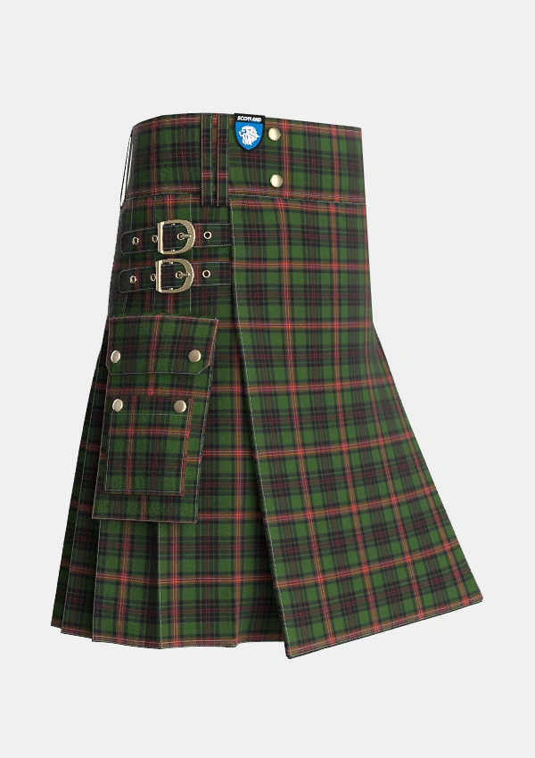 Utility_Pilette_of_Kinnear_Personal_Tartan_5504_kilt_side_image_with_pleated_design_and_adjustable_buckles_for_men