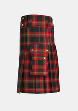 Utility_Pirrie_Tartan_1212_kilt_left_image_with_pleated_design_and_adjustable_buckles_for_men