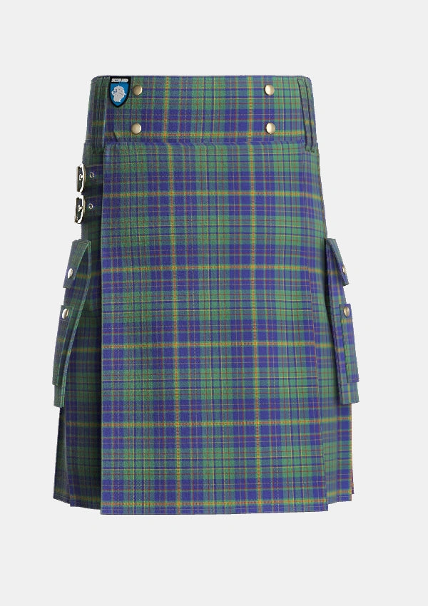 Utility_Platt_Tartan_749_kilt_front_image_with_pleated_design_and_adjustable_buckles_for_men