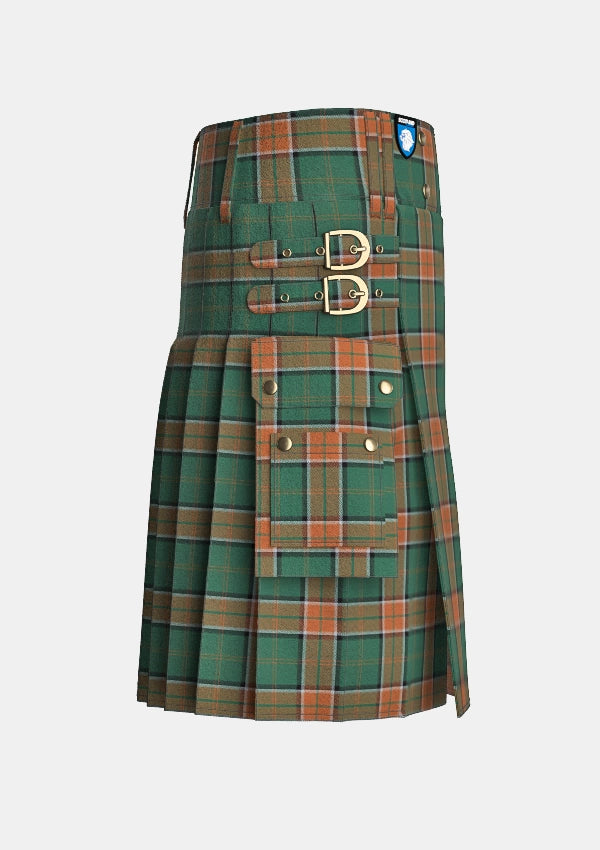 Utility_Pollock_tartan_867_kilt_right_image_with_pleated_design_and_adjustable_buckles_for_men