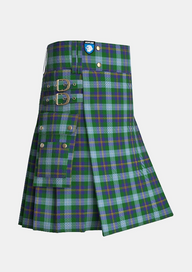 Utility_Porteous_Tartan_1264_kilt_side_image_with_pleated_design_and_adjustable_buckles_for_men