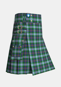 Utility_Porteous_Tartan_1264_kilt_side_image_with_pleated_design_and_adjustable_buckles_for_men