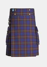Utility_Potts_Tartan_4538_kilt_front_image_with_pleated_design_and_adjustable_buckles_for_men
