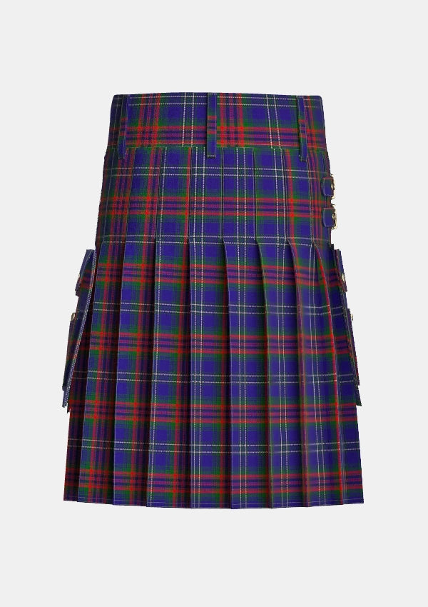 Utility_Prentice_M_Tartan_14047_kilt_back_image_with_pleated_design_and_adjustable_buckles_for_men