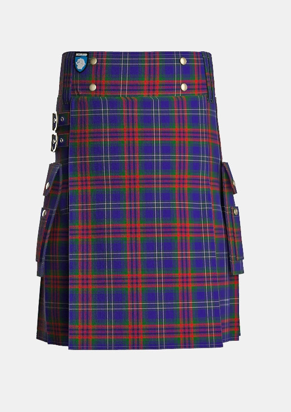 Utility_Prentice_M_Tartan_14047_kilt_front_image_with_pleated_design_and_adjustable_buckles_for_men