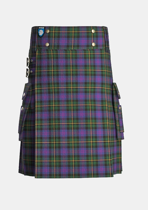 Utility_Price_Powell_Tartan_10295_kilt_front_image_with_pleated_design_and_adjustable_buckles_for_men