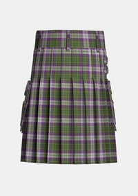 Utility_Prickly_Thistle_Tartan_10805_kilt_back_image_with_pleated_design_and_adjustable_buckles_for_men