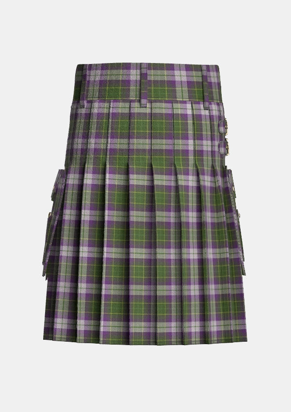 Utility_Prickly_Thistle_Tartan_10805_kilt_back_image_with_pleated_design_and_adjustable_buckles_for_men