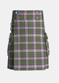 Utility_Prickly_Thistle_Tartan_10805_kilt_front_image_with_pleated_design_and_adjustable_buckles_for_men