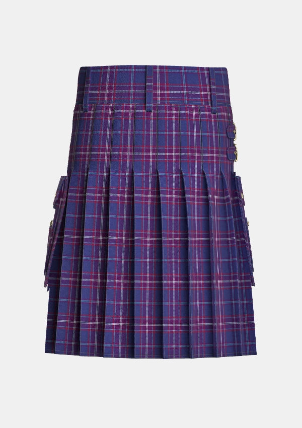 Utility_Pride_of_Fife_Tartan_3123_kilt_back_image_with_pleated_design_and_adjustable_buckles_for_men