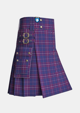 Utility_Pride_of_Fife_Tartan_3123_kilt_side_image_with_pleated_design_and_adjustable_buckles_for_men