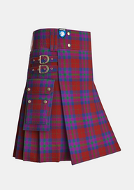 Utility_Pride_of_Scotland_Autumn_Tartan_6479_kilt_side_image_with_pleated_design_and_adjustable_buckles_for_men