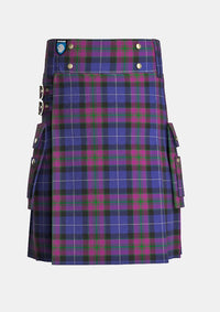 Utility_Pride_of_Scotland_tartan_2469_kilt_front_image_with_pleated_design_and_adjustable_buckles_for_men