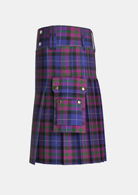 Utility_Pride_of_Scotland_tartan_2469_kilt_left_image_with_pleated_design_and_adjustable_buckles_for_men