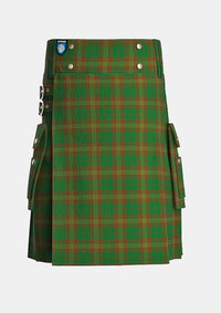 Utility_Prince_David_Tartan_826_kilt_front_image_with_pleated_design_and_adjustable_buckles_for_men