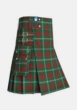 Utility_Prince_of_Wales_tartan_3306_kilt_side_image_with_pleated_design_and_adjustable_buckles_for_men