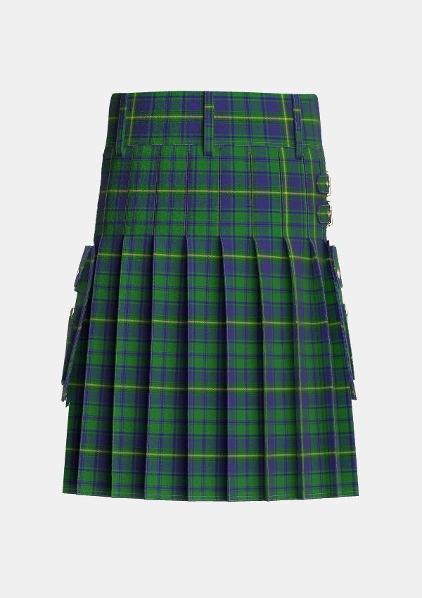 Utility_Princess_Beatrice_Hunting_Tartan_545_kilt_back_image_with_pleated_design_and_adjustable_buckles_for_men