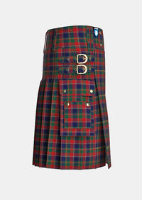 Utility_Quebec_Plaid_du_Tartan_1949_kilt_right_image_with_pleated_design_and_adjustable_buckles_for_men