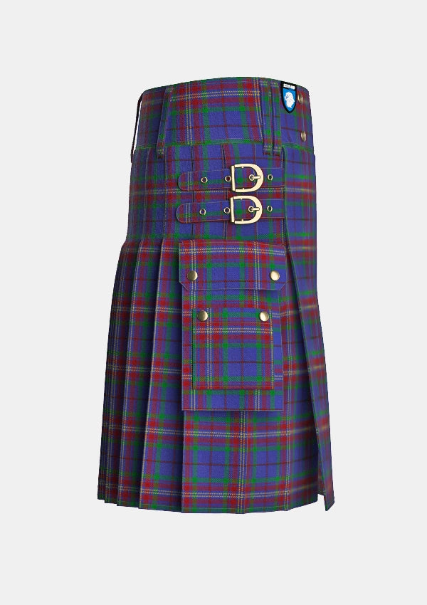 Utility_Rabbie_Burns_Tartan_6318_kilt_right_image_with_pleated_design_and_adjustable_buckles_for_men