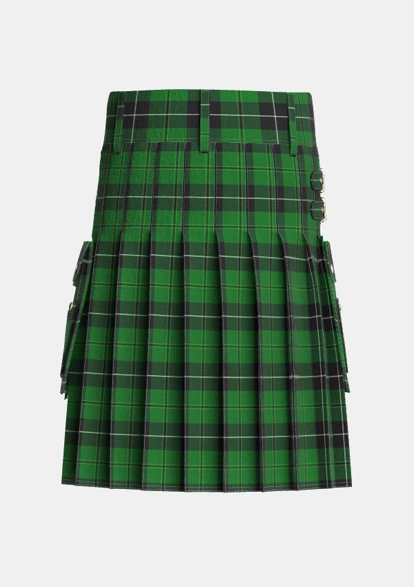 Utility_Raeside_Tartan_6633_kilt_back_image_with_pleated_design_and_adjustable_buckles_for_men