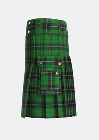 Utility_Raeside_Tartan_6633_kilt_left_image_with_pleated_design_and_adjustable_buckles_for_men