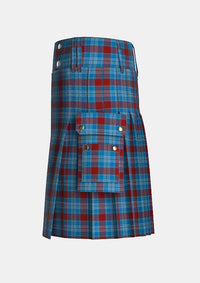 Utility_Rafferty_Tartan_6749_kilt_left_image_with_pleated_design_and_adjustable_buckles_for_men