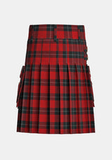 Utility_Ramsay_Red_Tartan_1238_kilt_back_image_with_pleated_design_and_adjustable_buckles_for_men