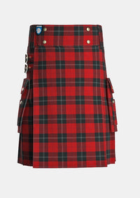 Utility_Ramsay_Red_Tartan_1238_kilt_front_image_with_pleated_design_and_adjustable_buckles_for_men