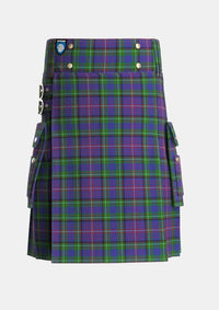 Utility_Rankin_2_Tartan_187_kilt_front_image_with_pleated_design_and_adjustable_buckles_for_men