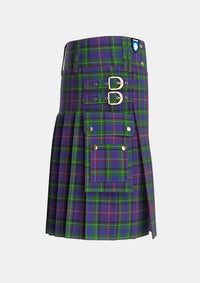 Utility_Rankin_2_Tartan_187_kilt_right_image_with_pleated_design_and_adjustable_buckles_for_men