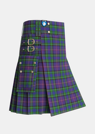 Utility_Rankin_2_Tartan_187_kilt_side_image_with_pleated_design_and_adjustable_buckles_for_men