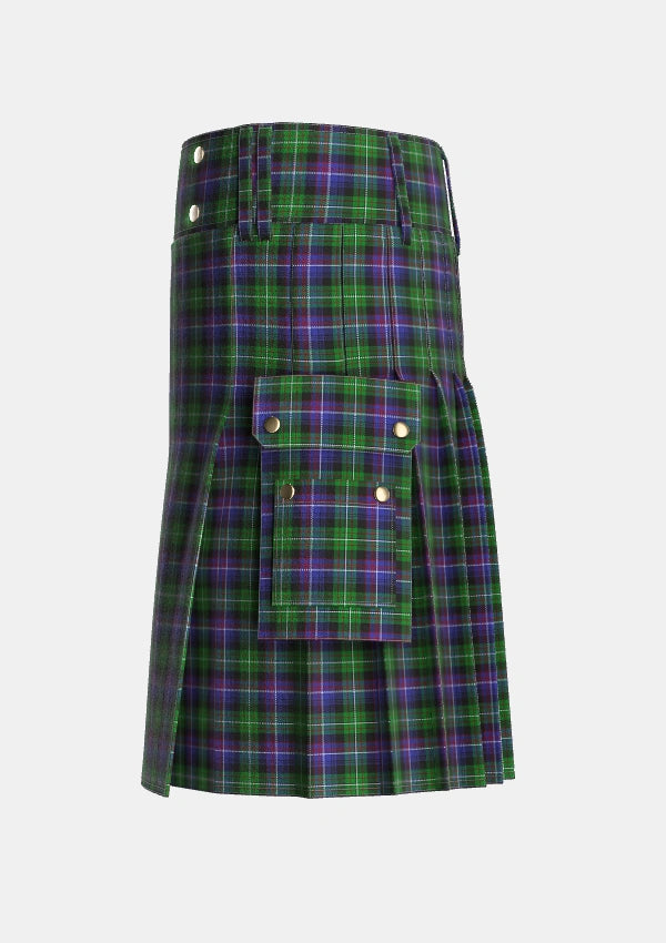Utility_Rankin_Dalgleish_2_Tartan_3152_kilt_left_image_with_pleated_design_and_adjustable_buckles_for_men
