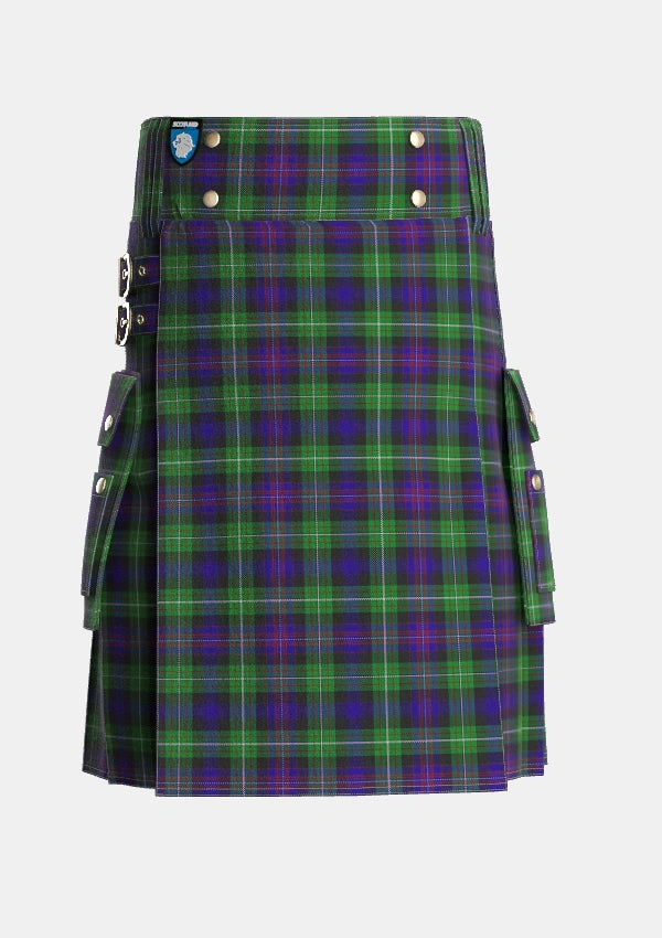 Utility_Rankin_Dalgleish_Tartan_5440_kilt_front_image_with_pleated_design_and_adjustable_buckles_for_men