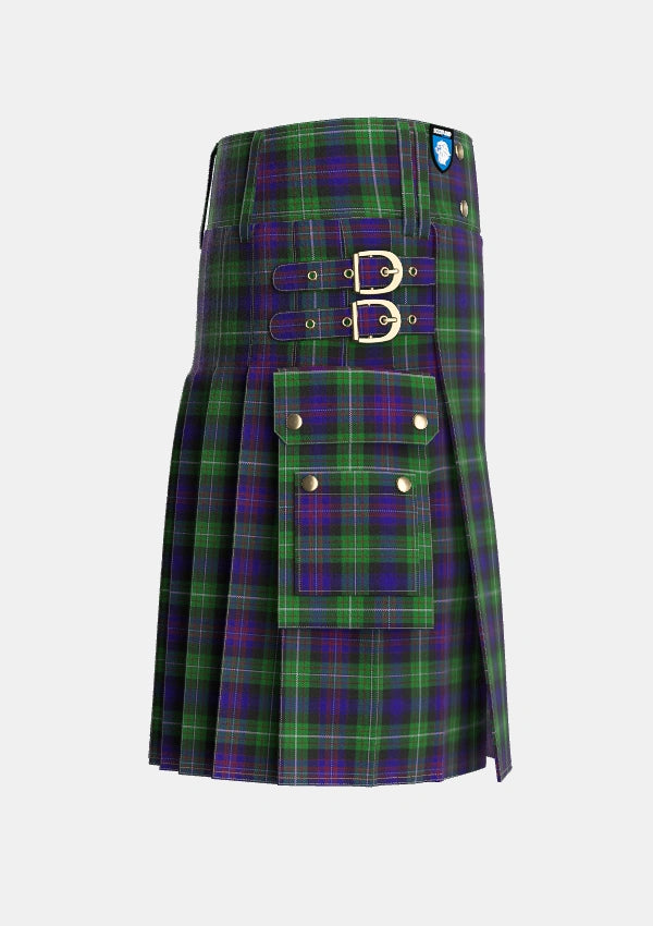 Utility_Rankin_Dalgleish_Tartan_5440_kilt_right_image_with_pleated_design_and_adjustable_buckles_for_men