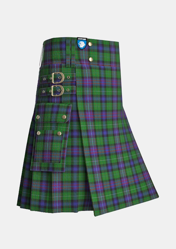 Utility_Rankine_Tartan_292_kilt_side_image_with_pleated_design_and_adjustable_buckles_for_men