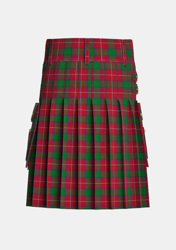 Utility_Rattray_tartan_819_kilt_back_image_with_pleated_design_and_adjustable_buckles_for_men