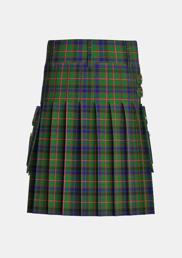 Utility_Reid_tartan_2066_kilt_back_image_with_pleated_design_and_adjustable_buckles_for_men