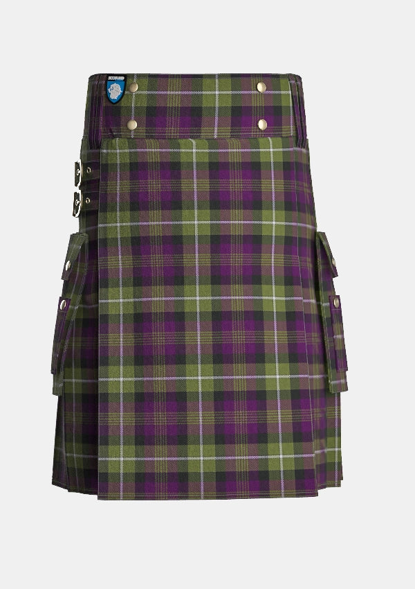 Utility_Rennie_Tartan_716_kilt_front_image_with_pleated_design_and_adjustable_buckles_for_men