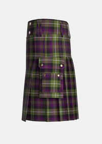 Utility_Rennie_Tartan_716_kilt_left_image_with_pleated_design_and_adjustable_buckles_for_men